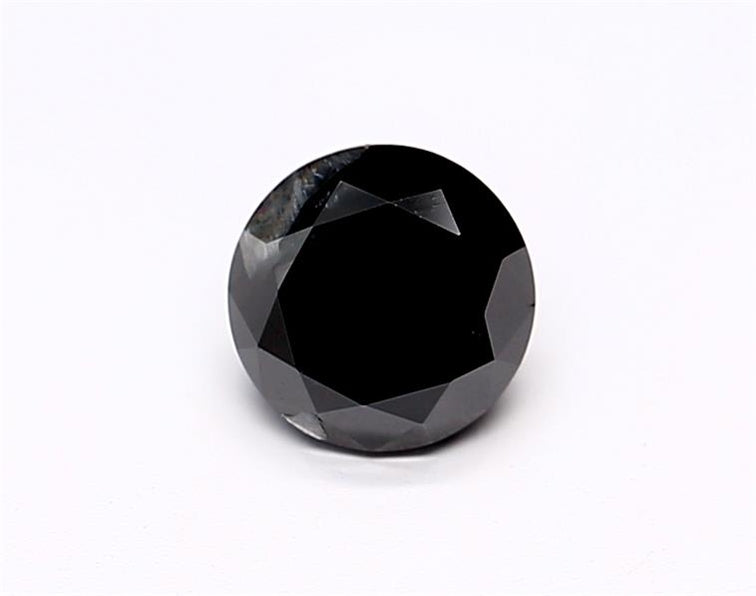 0.48 Carat Natural Black Round Diamond GIA