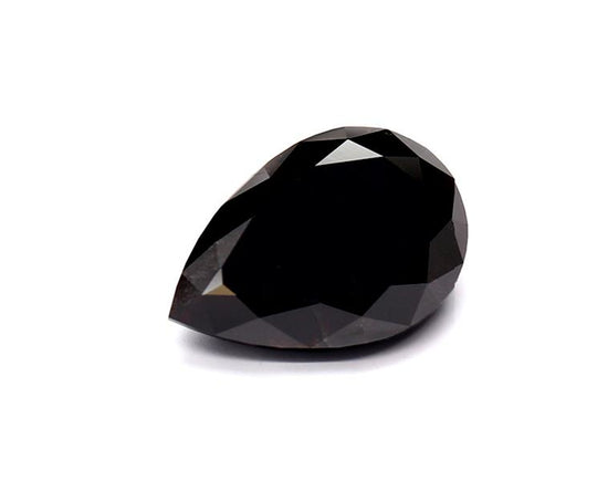 3.62 Carat Natural Black Pear Diamond GIA