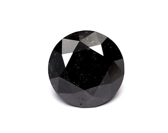0.94 Carat Natural Black Round Diamond GIA