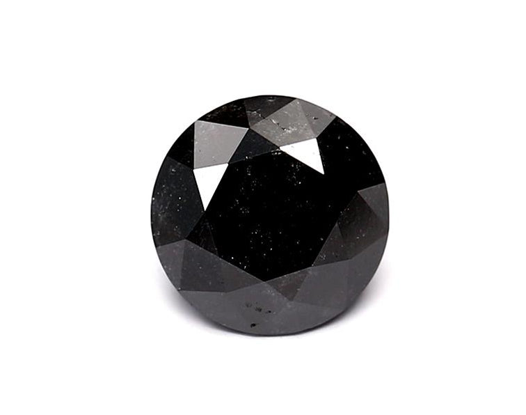 0.94 Carat Natural Black Round Diamond GIA