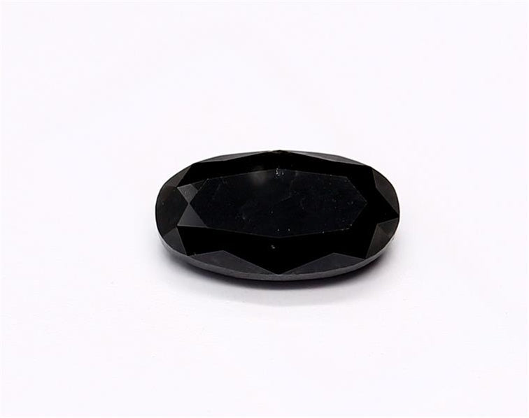 0.8 Carat Natural Black Oval Diamond GIA