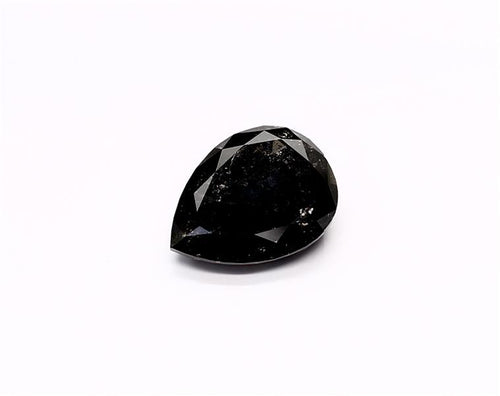 3.49 Carat Natural Black Pear Diamond GIA