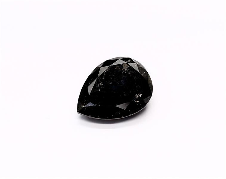 3.49 Carat Natural Black Pear Diamond GIA