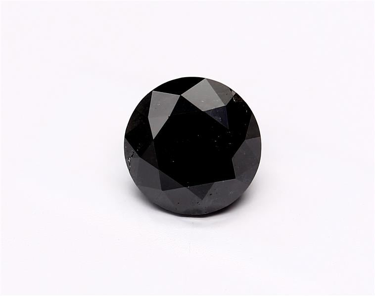 1.41 Carat Natural Black Round Diamond GIA