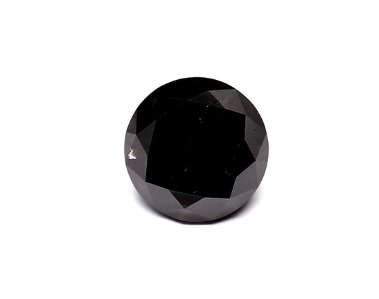 2.53 Carat Natural Black Round Diamond GIA
