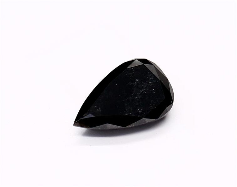 1.14 Carat Natural Black Pear Diamond GIA