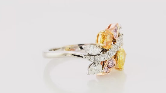 Multi-Color Diamond Cluster Couture Ring