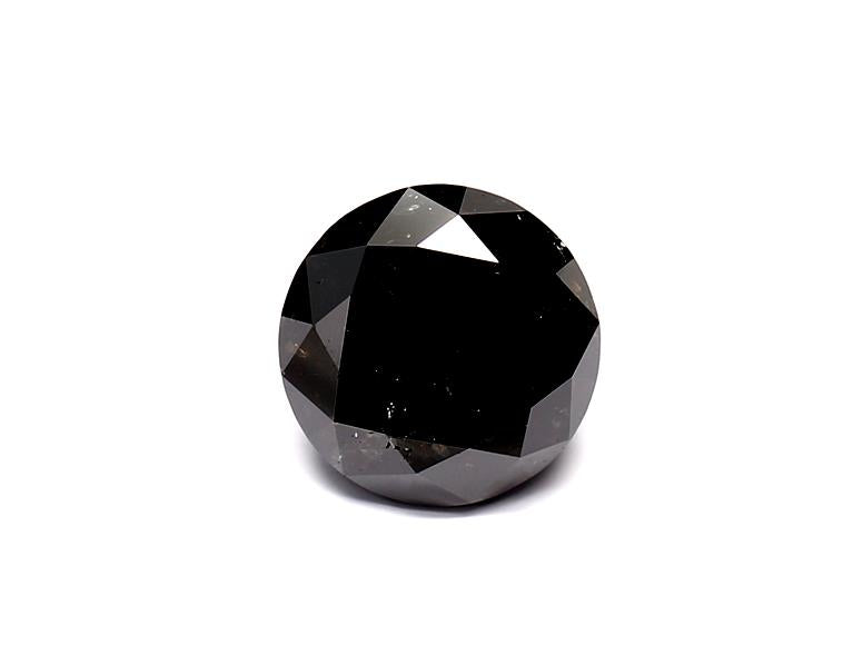 2.45 Carat Natural Black Round Diamond GIA