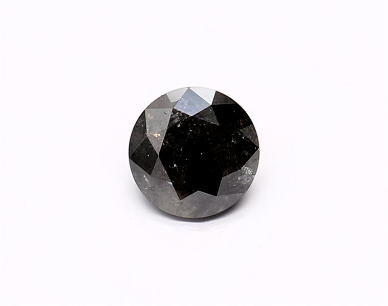 0.77 Carat Natural Black Round Diamond GIA