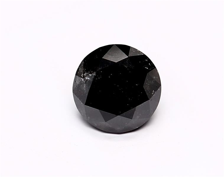 0.84 Carat Natural Black Round Diamond GIA