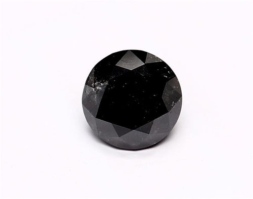 0.84 Carat Natural Black Round Diamond GIA
