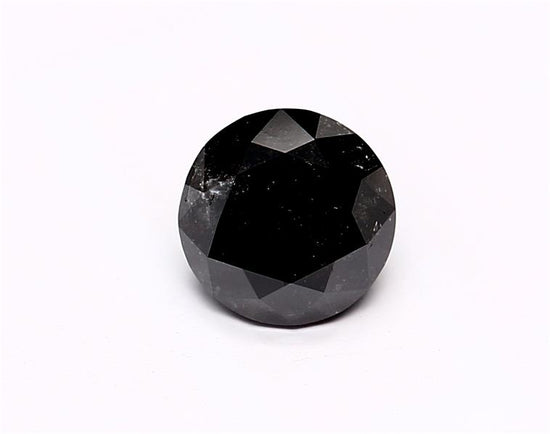 0.84 Carat Natural Black Round Diamond GIA