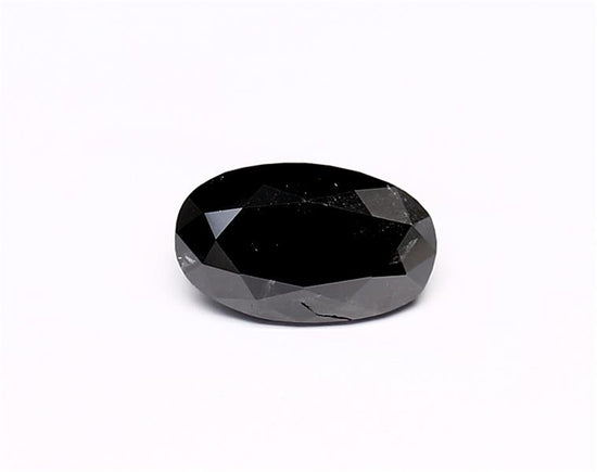 1.24 Carat Natural Black Oval Diamond GIA