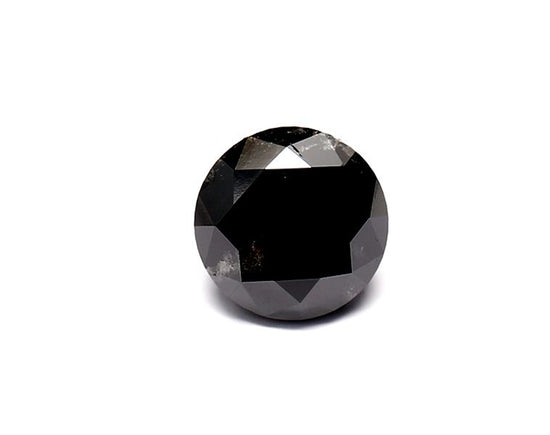 1.68 Carat Natural Black Round Diamond GIA