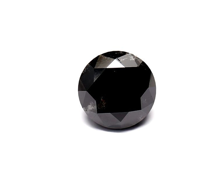 1.68 Carat Natural Black Round Diamond GIA