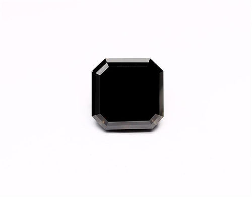 1.59 Carat Natural Black Sq emerald Diamond GIA