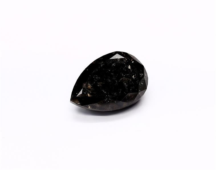 4.96 Carat Natural Black Pear Diamond GIA
