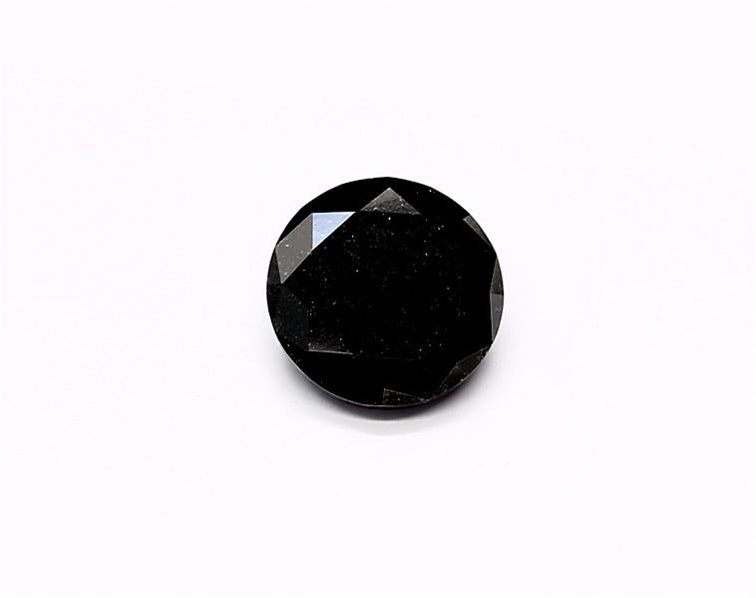 1.43 Carat Natural Black Round Diamond GIA