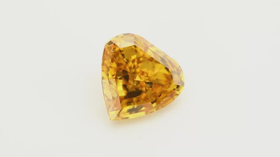 1.50 Carat Fancy Deep Yellow Orange Heart Diamond SI2 GIA