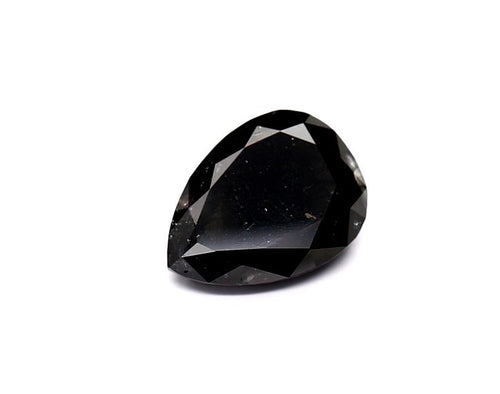 1.85 Carat Natural Black Pear Diamond GIA