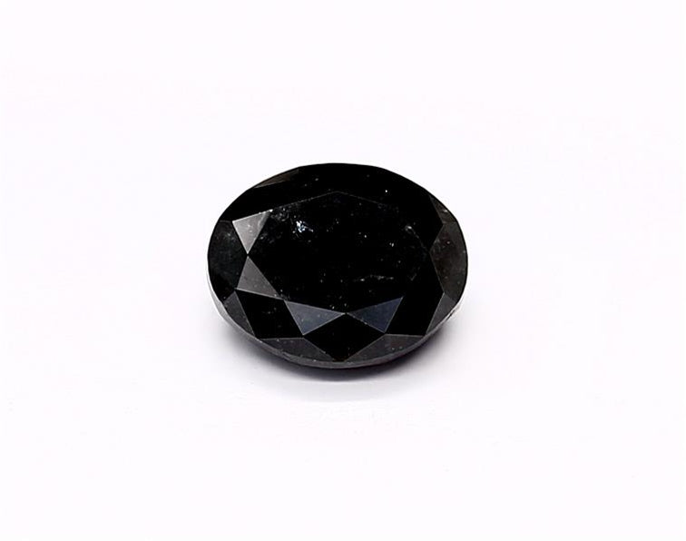 1.77 Carat Natural Black Oval Diamond GIA