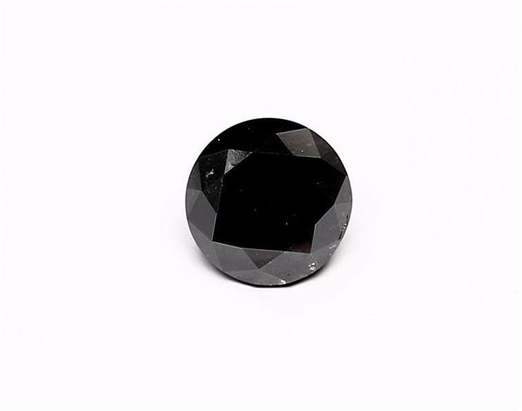 1.4 Carat Natural Black Round Diamond GIA