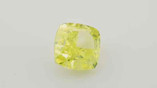 3.07 Carat Fancy Vivid Greenish Yellow Cushion Diamond VS2 GIA
