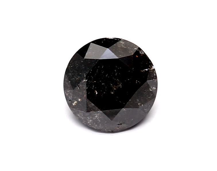 0.96 Carat Natural Black Round Diamond GIA