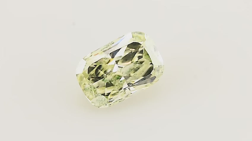 2.02 Carat Fancy Yellow Green Cushion Diamond SI1 GIA | LEIBISH