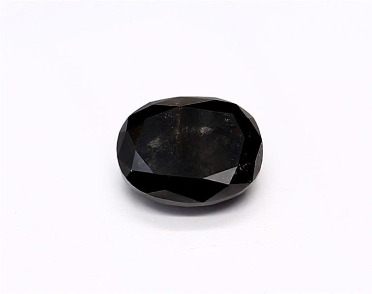 0.42 Carat Natural Black Oval Diamond GIA