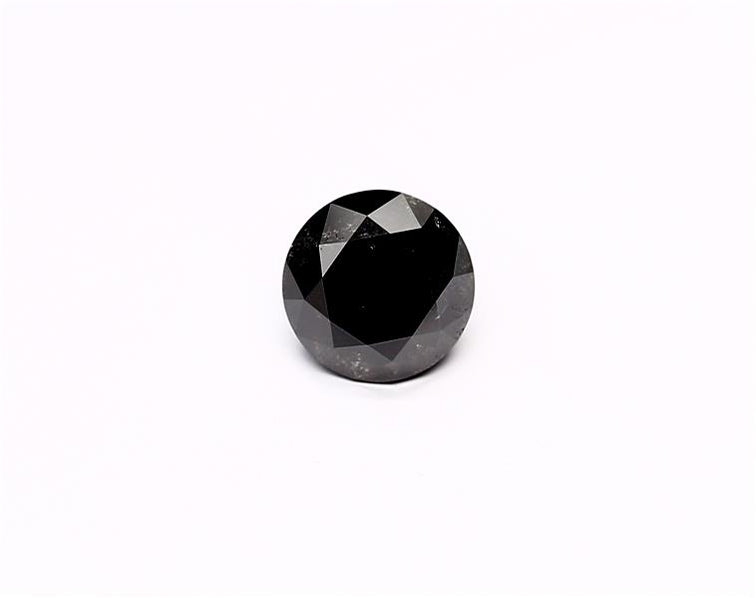 1.83 Carat Natural Black Round Diamond GIA
