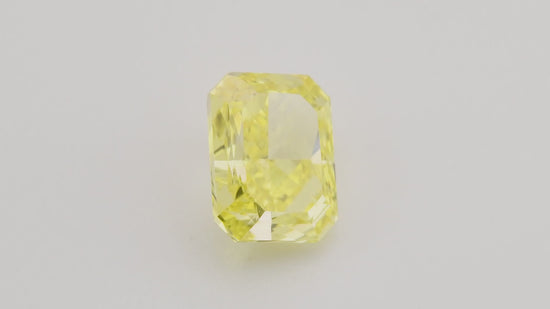 0.57 Carat Fancy Vivid Yellow Radiant Diamond FL GIA