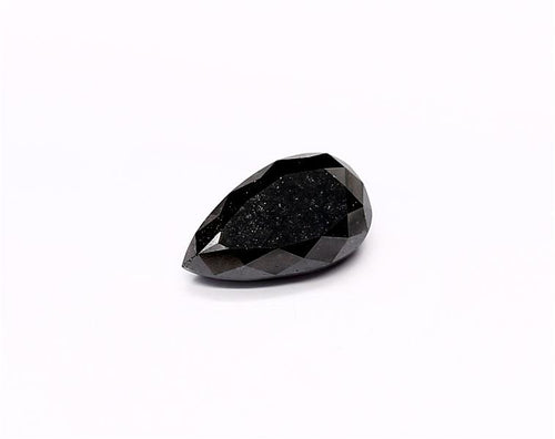 1.6 Carat Natural Black Pear Diamond GIA