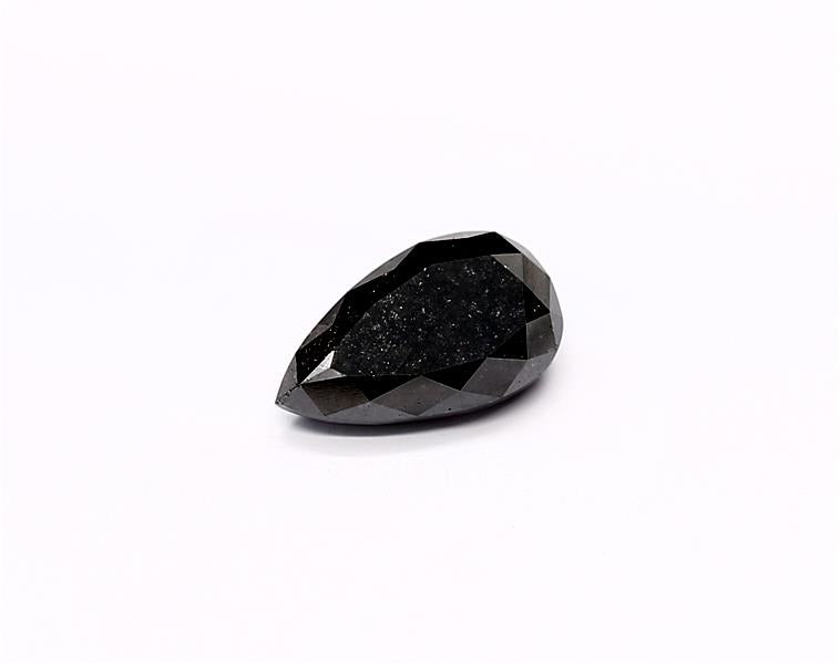 1.6 Carat Natural Black Pear Diamond GIA