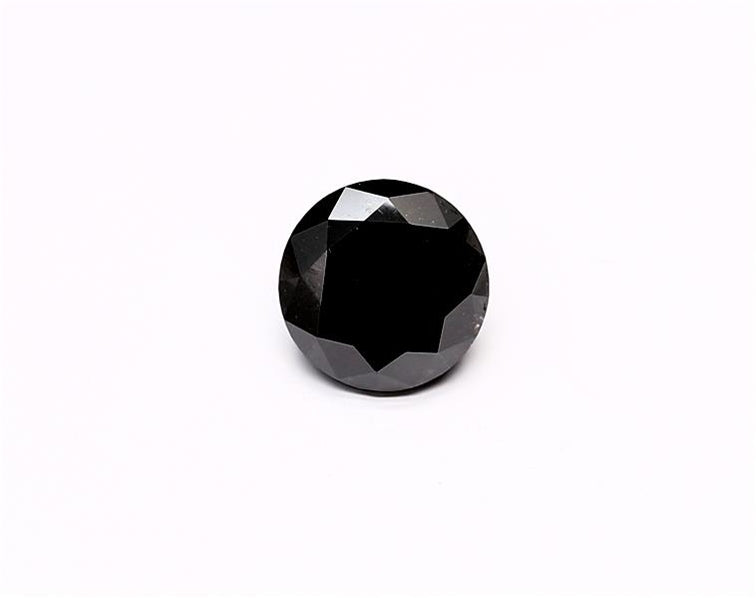 1.93 Carat Natural Black Round Diamond GIA