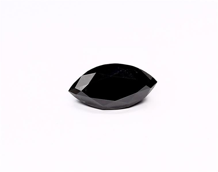 1.29 Carat Natural Black Marquise Diamond GIA