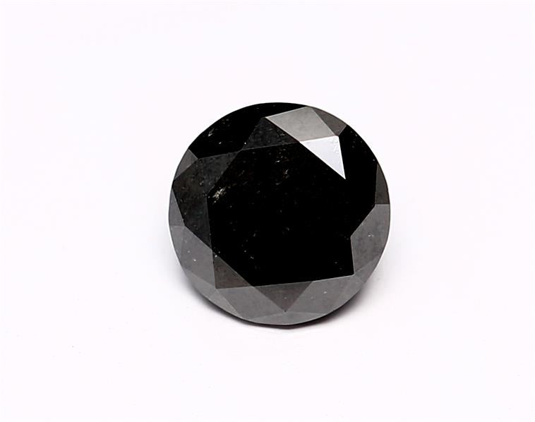 0.74 Carat Natural Black Round Diamond GIA
