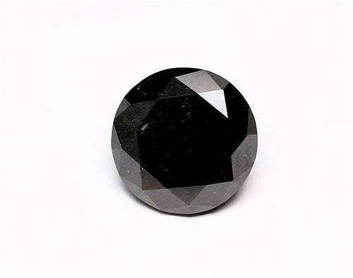 0.74 Carat Natural Black Round Diamond GIA
