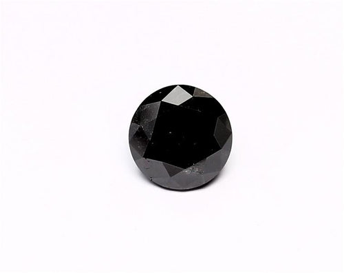 1.71 Carat Natural Black Round Diamond GIA