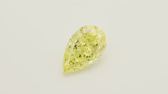 0.69 Carat Fancy Yellow Pear Diamond VVS1 GIA