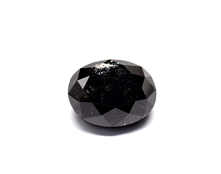 1.36 Carat Natural Black Oval Diamond GIA