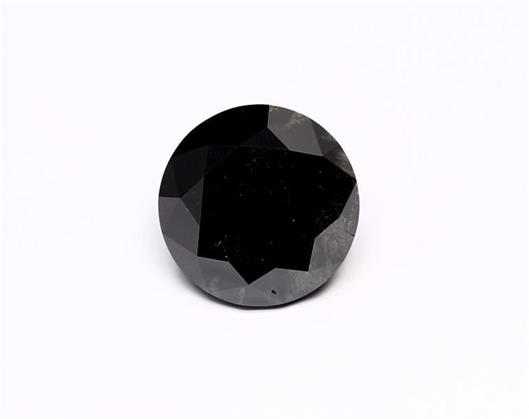 4.47 Carat Black Round Diamond