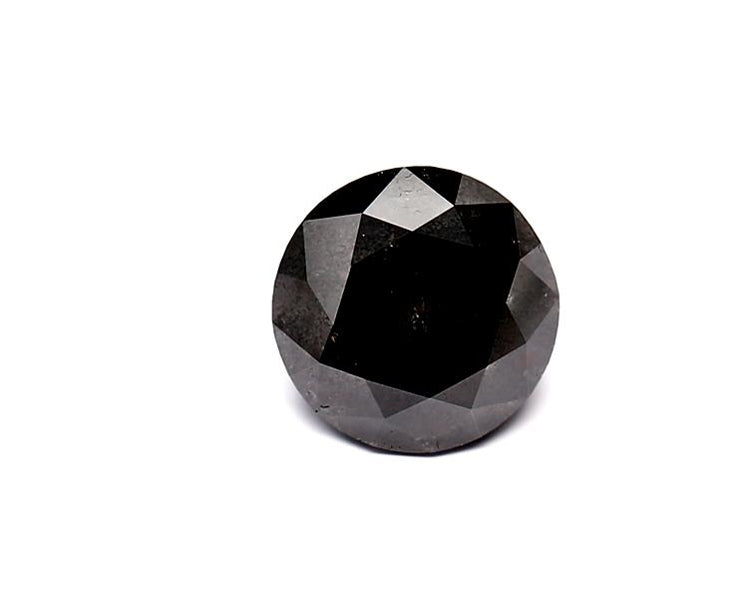 1.88 Carat Natural Black Round Diamond GIA