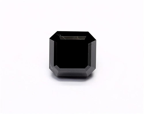 2.71 Carat Natural Black Sq emerald Diamond GIA
