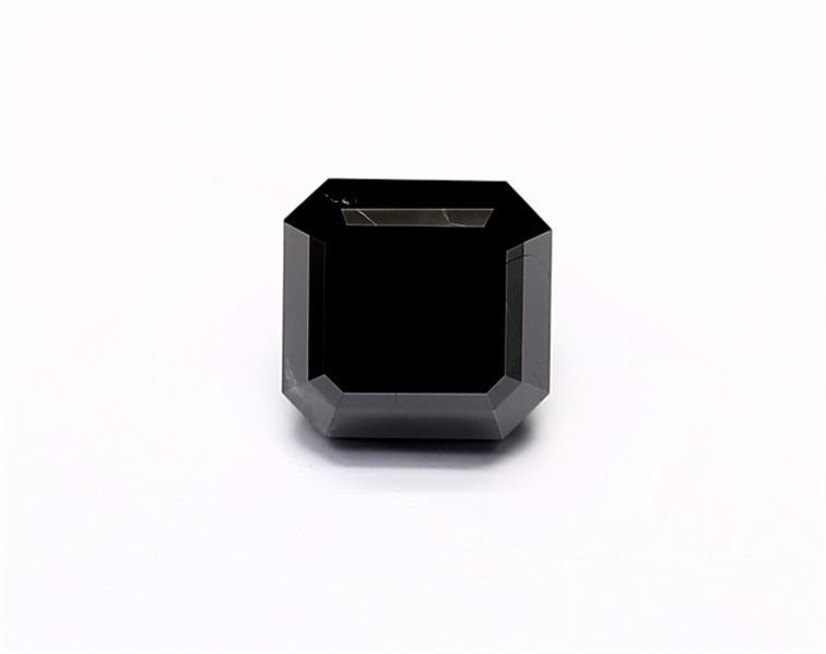2.71 Carat Natural Black Sq emerald Diamond GIA