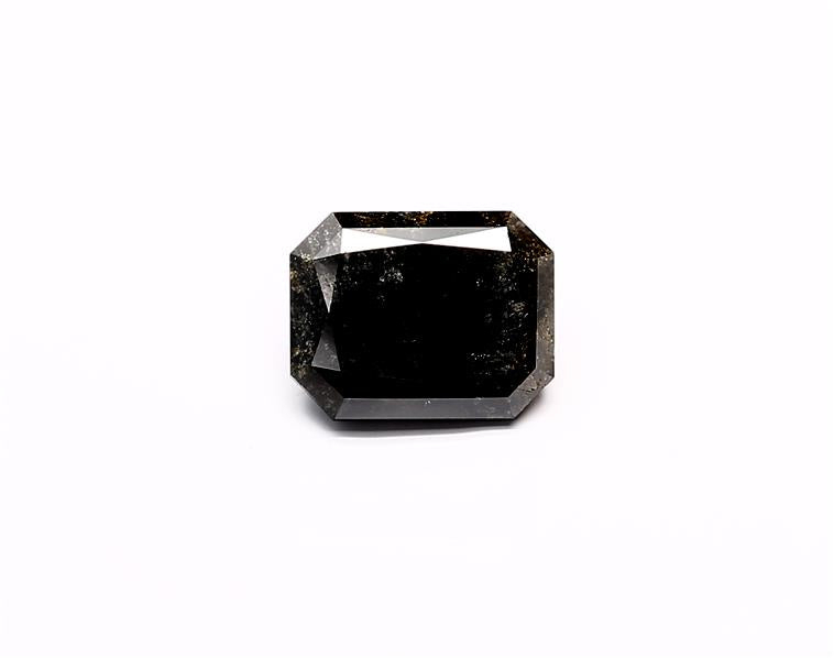 2.64 Carat Natural Black Radiant Diamond GIA