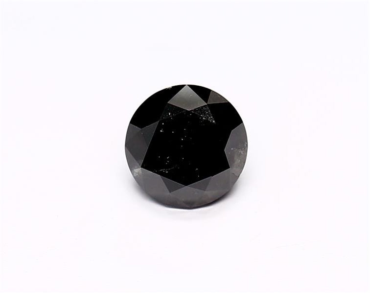 1.15 Carat Natural Black Round Diamond GIA