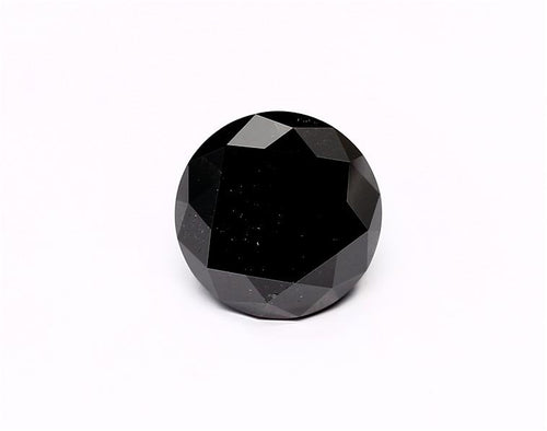 6.43 Carat Natural Black Round Diamond GIA