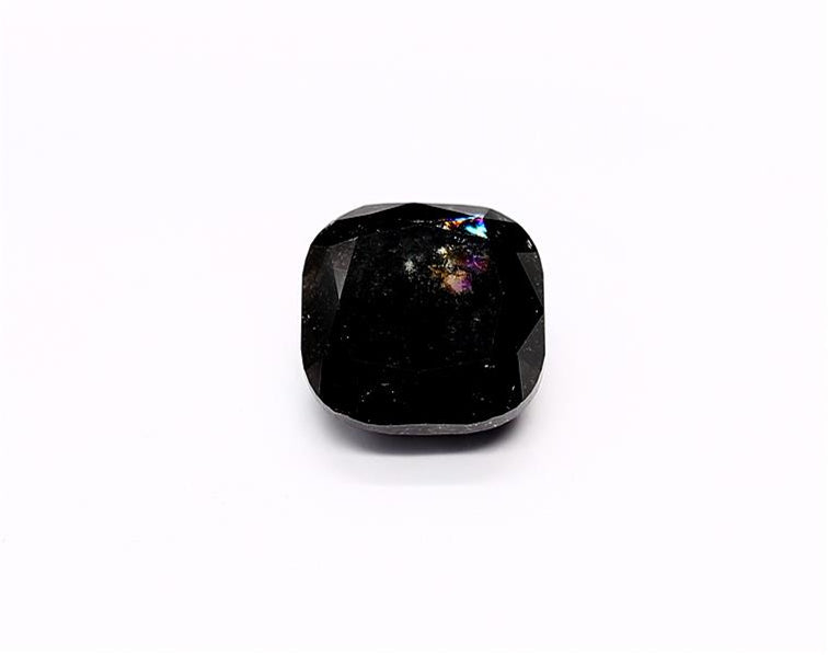 3.44 Carat Natural Black Cushion Diamond GIA