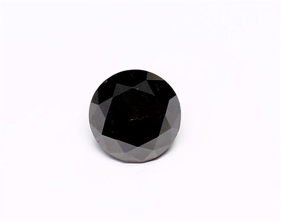 1.25 Carat Natural Black Round Diamond GIA